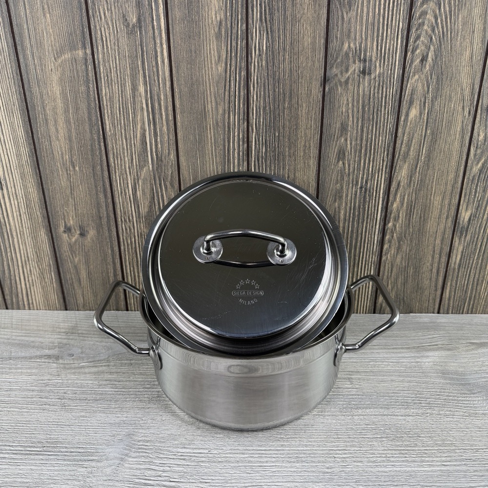 Silga Teknika 3 Qt 24cm Stainless Steel Stock Pot Lid 18/10 Made Italy